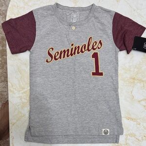 Youth Seminoles Gray and Maroon Short Sleeve Tee